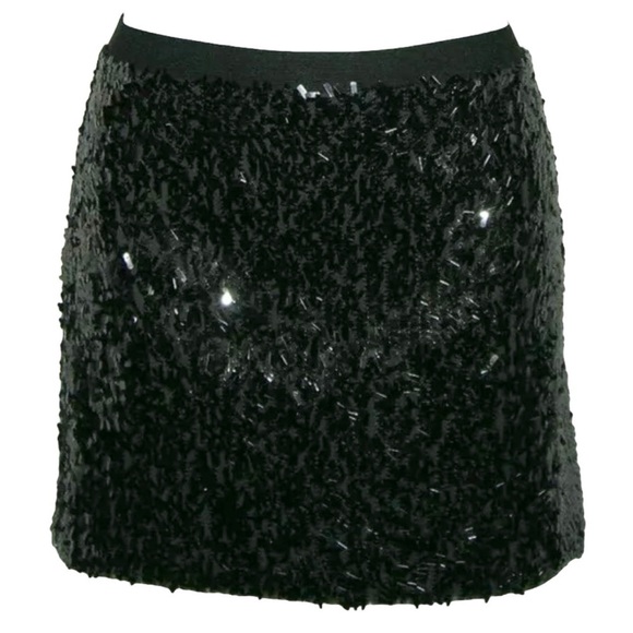 Express Skirt Gray Sequin Mini Stretch Rock Concert Festival Alt egirl Goth Glam - Picture 1 of 10